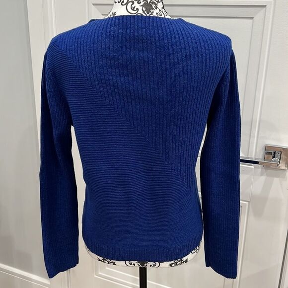 Cobalt Blue Sweater Poetry Chunky Knit Zip Up Sweater with Pockets - Picture 2 of 12